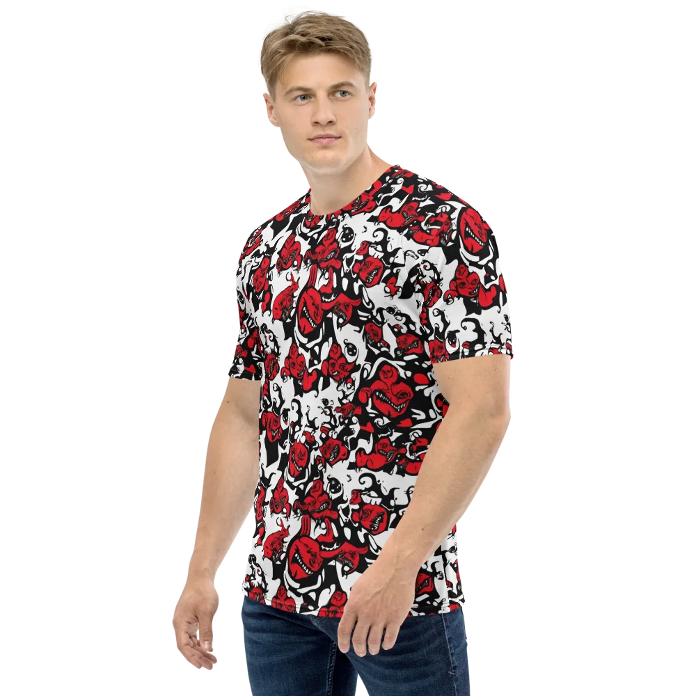 Devil’s Doodle on Men's Crew Neck T-Shirt — Left
