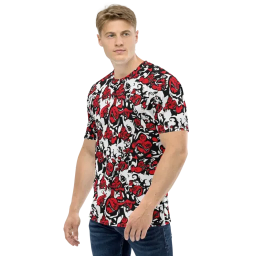 Devil’s Doodle on a Men's Crew Neck T-Shirt