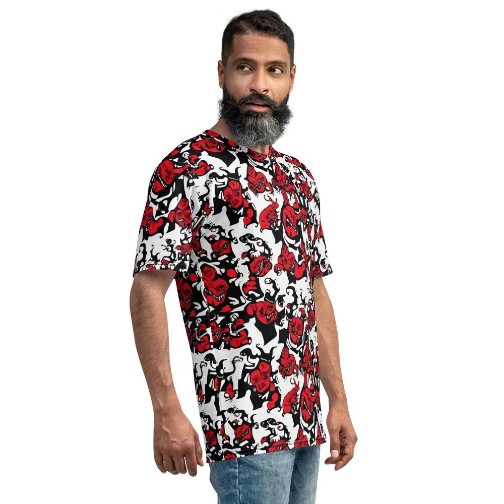 Devil’s Doodle on Men's Crew Neck T-Shirt — Right