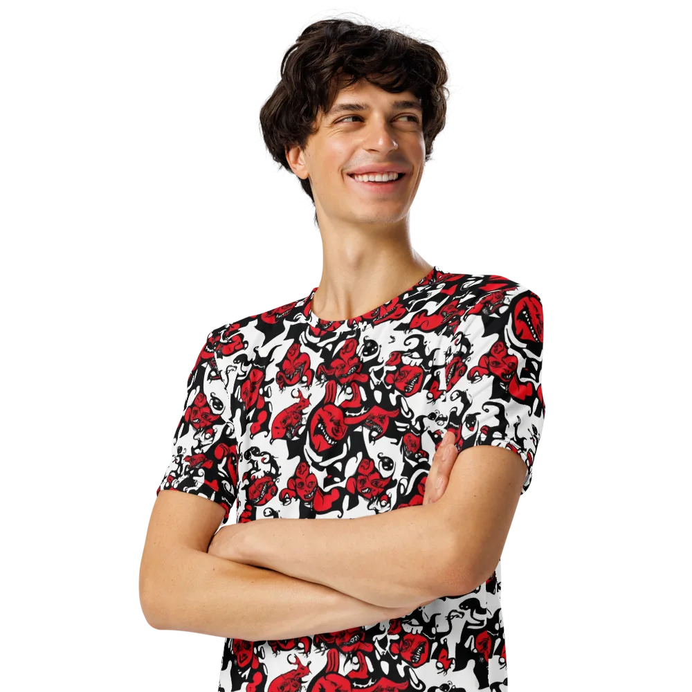Devil’s Doodle on Men's Crew Neck T-Shirt — Left Front