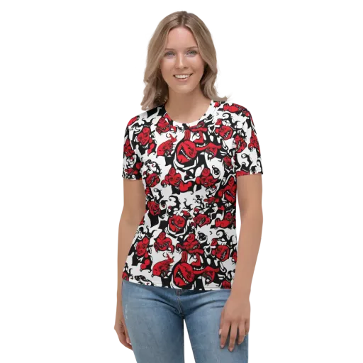 Devil’s Doodle on a Women's Crew Neck T-Shirt