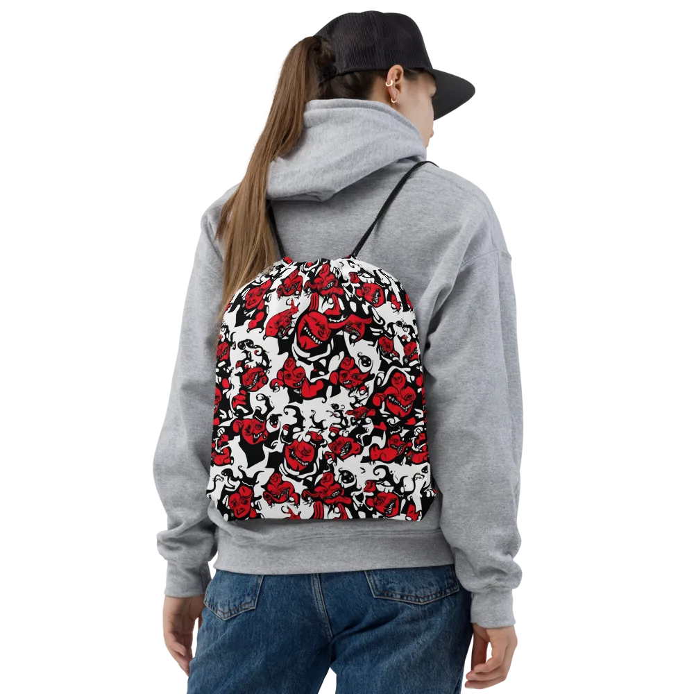 Devil’s Doodle on Drawstring Bag — Front