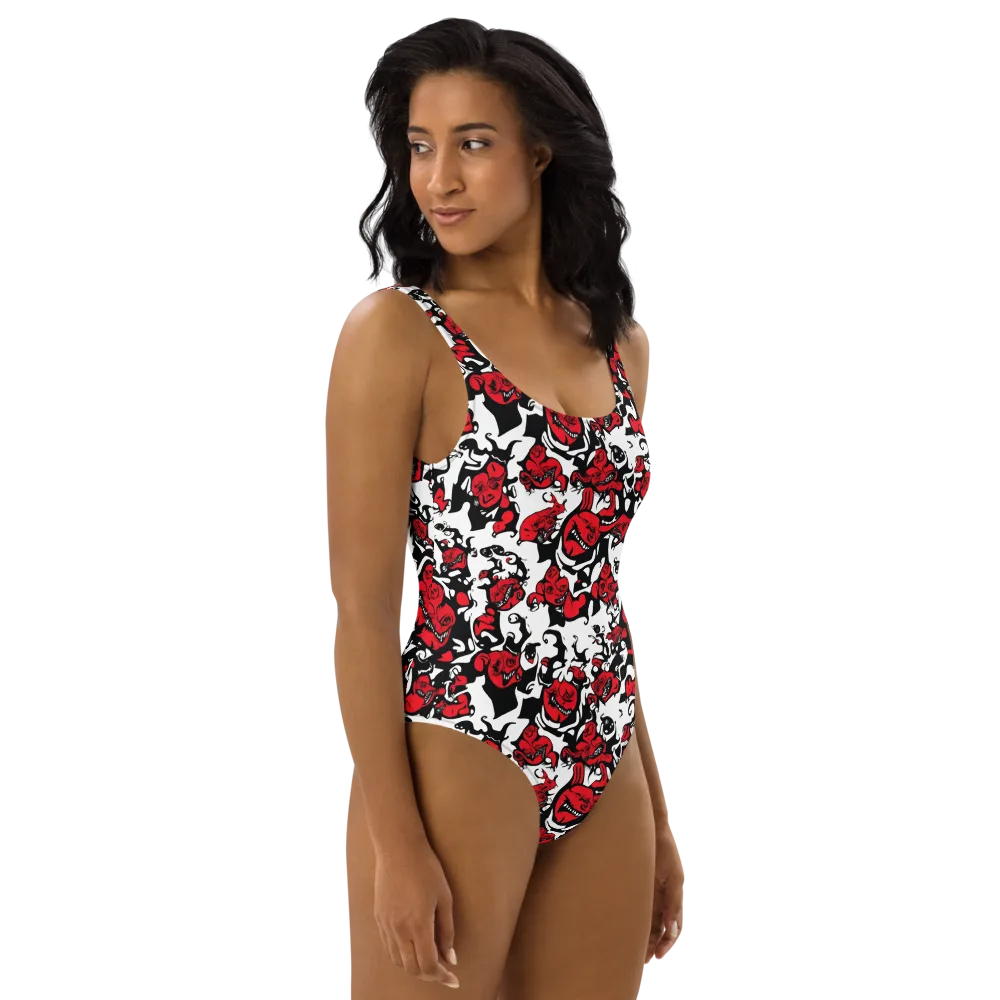 Devil’s Doodle on One-Piece Swimsuit — Right