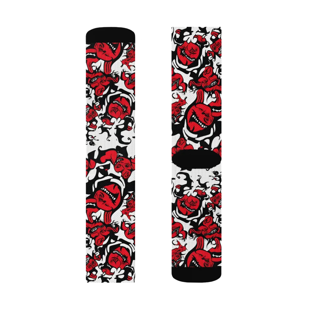 Devil’s Doodle on Socks — Left Sock