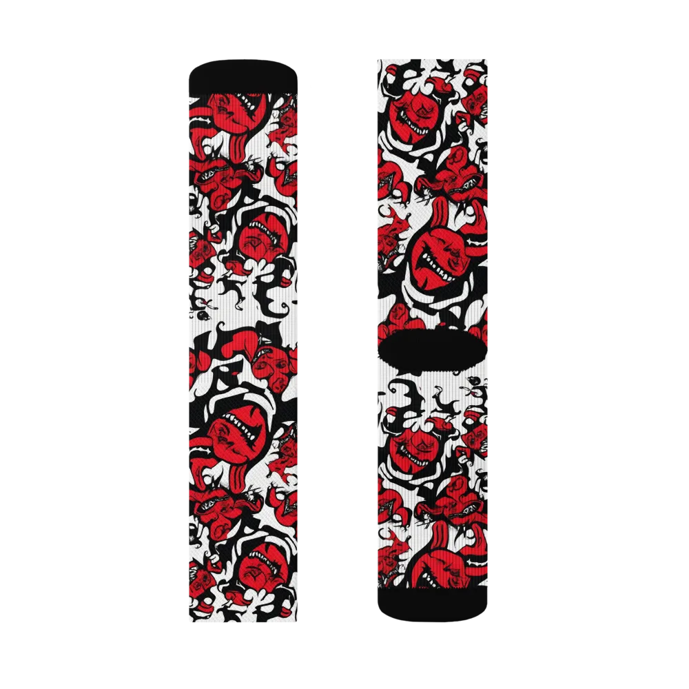 Devil’s Doodle on Socks — Right Sock