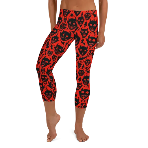 Midnight Mischief on a Capri Leggings