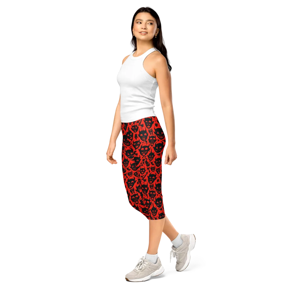 Midnight Mischief on Capri Leggings — Left Front