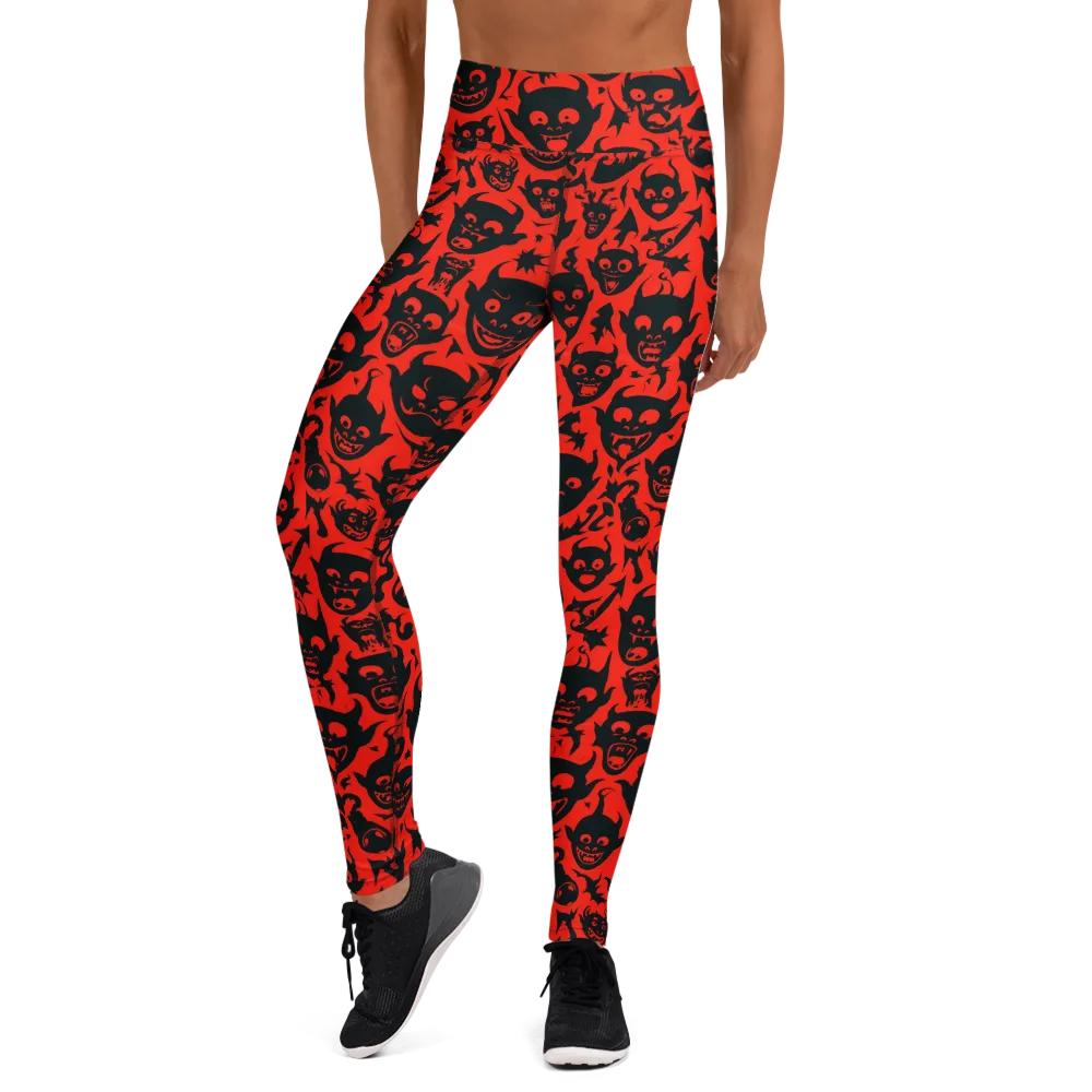 Midnight Mischief on Yoga Leggings — Front