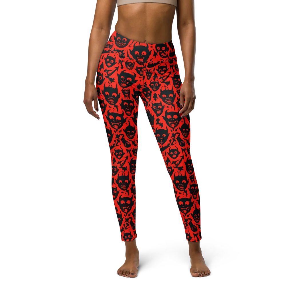 Midnight Mischief on Yoga Leggings — Front