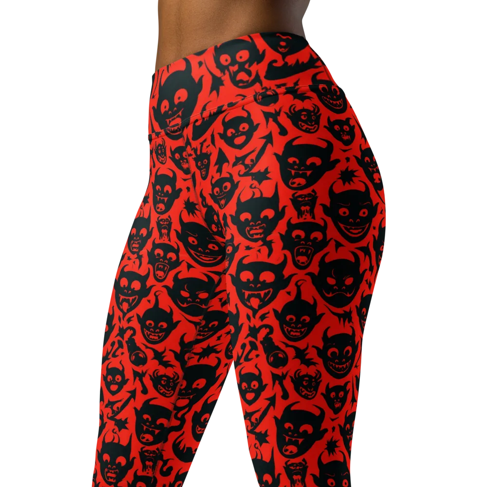 Midnight Mischief on Yoga Leggings — Left Front