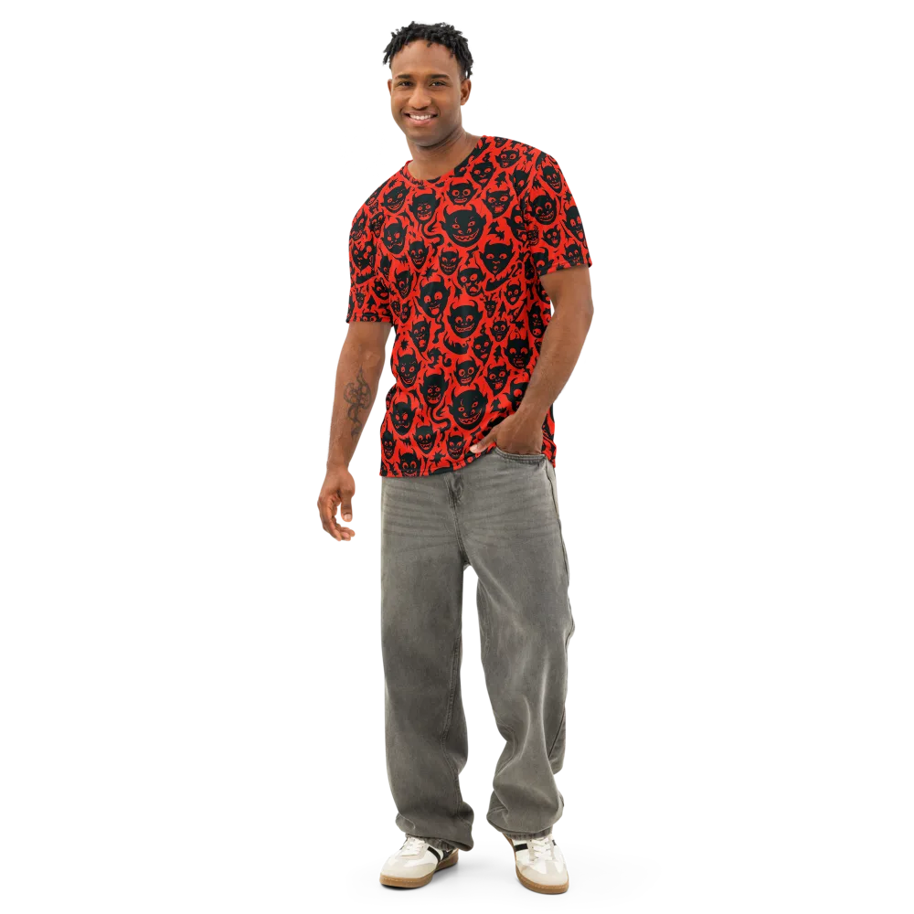 Midnight Mischief on Men's Cotton Crew Neck T-Shirt — Front
