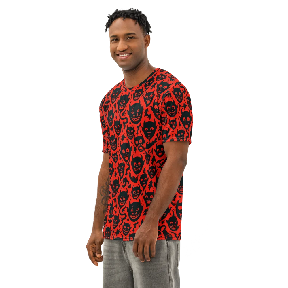 Midnight Mischief on Men's Cotton Crew Neck T-Shirt — Left Front