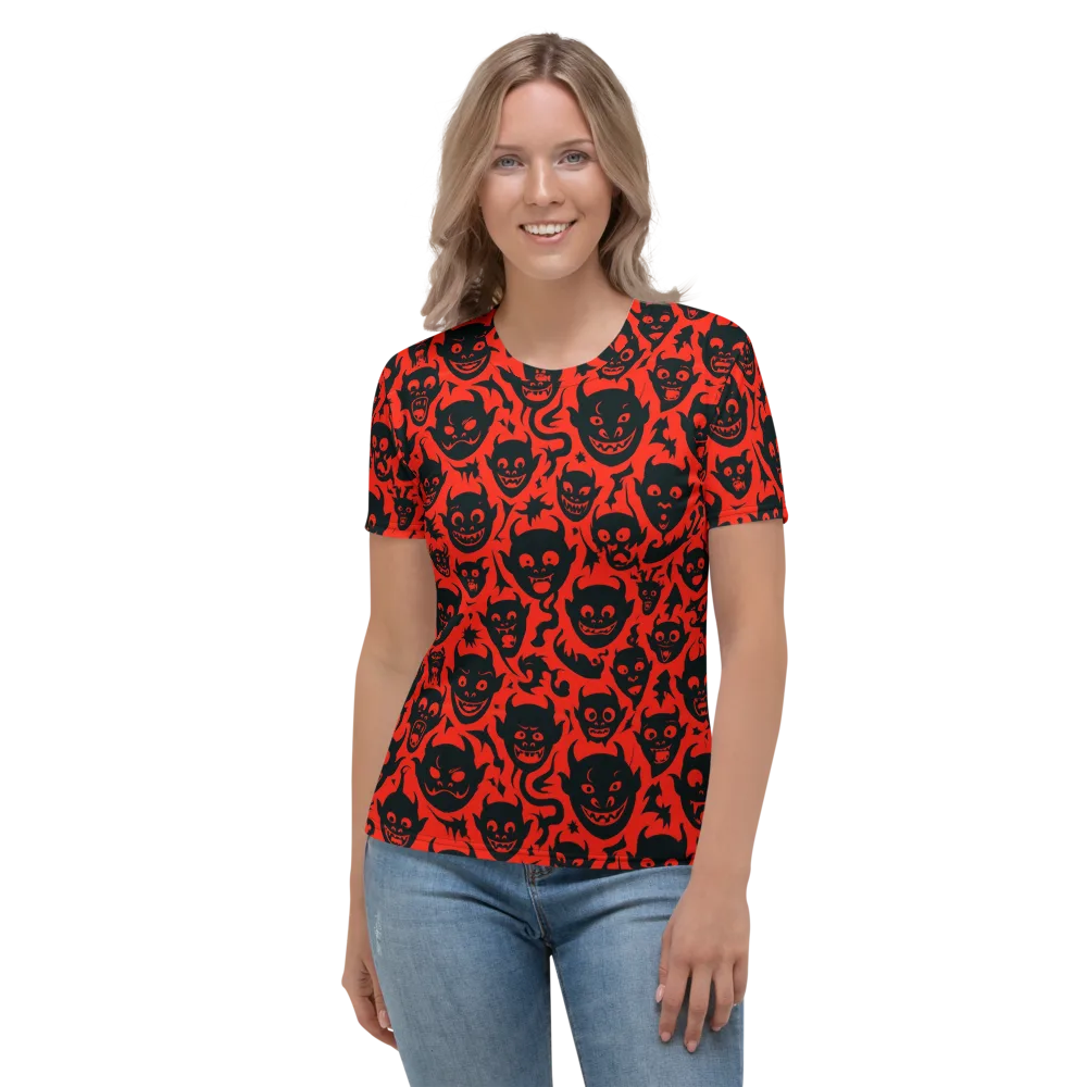 Midnight Mischief on Women's Crew Neck T-Shirt — Front