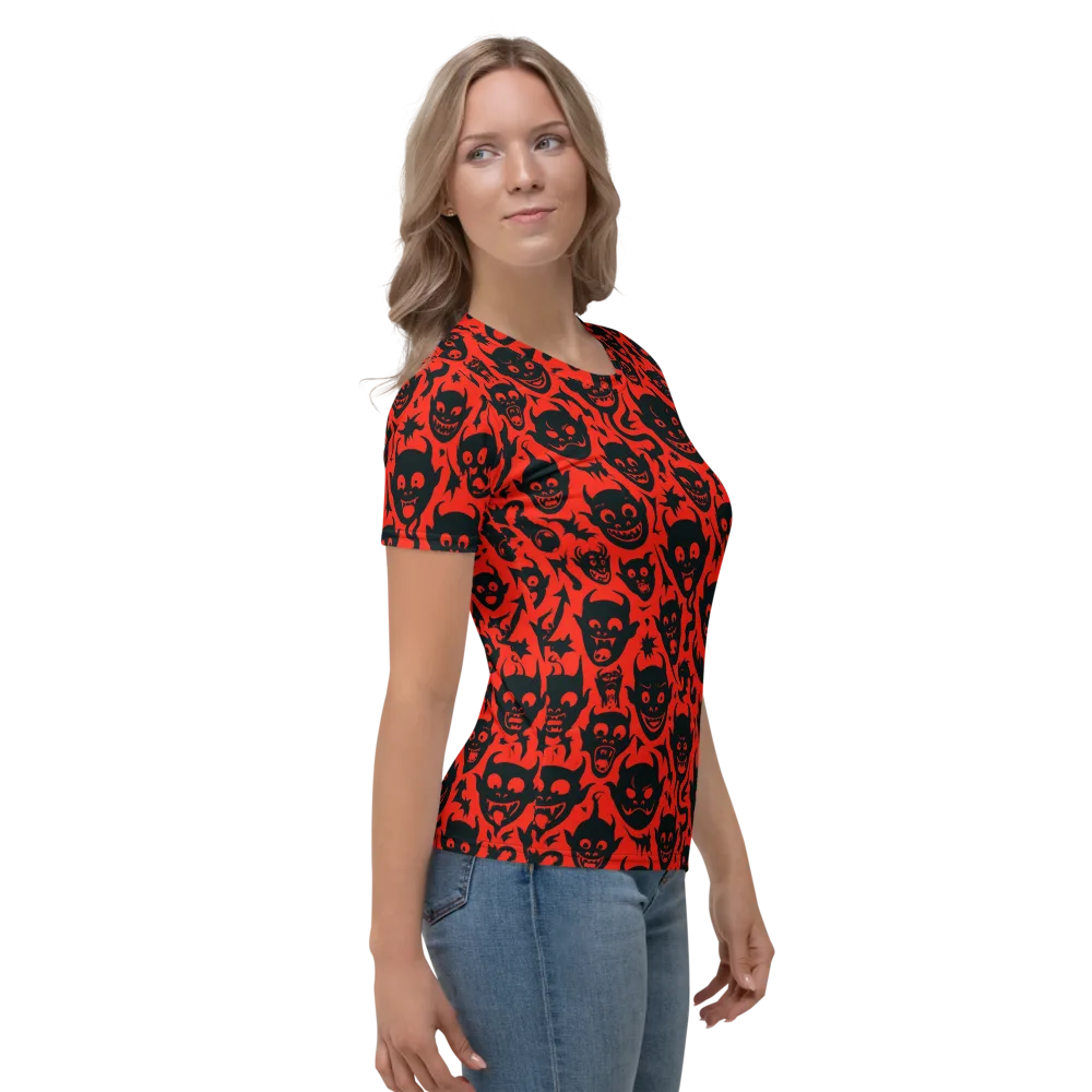 Midnight Mischief on Women's Crew Neck T-Shirt — Right