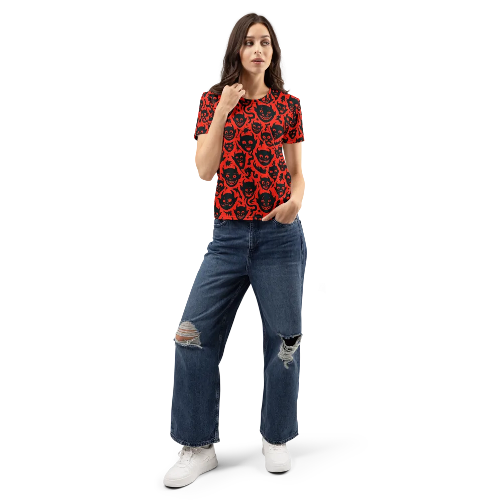 Midnight Mischief on Women's Crew Neck T-Shirt — Front