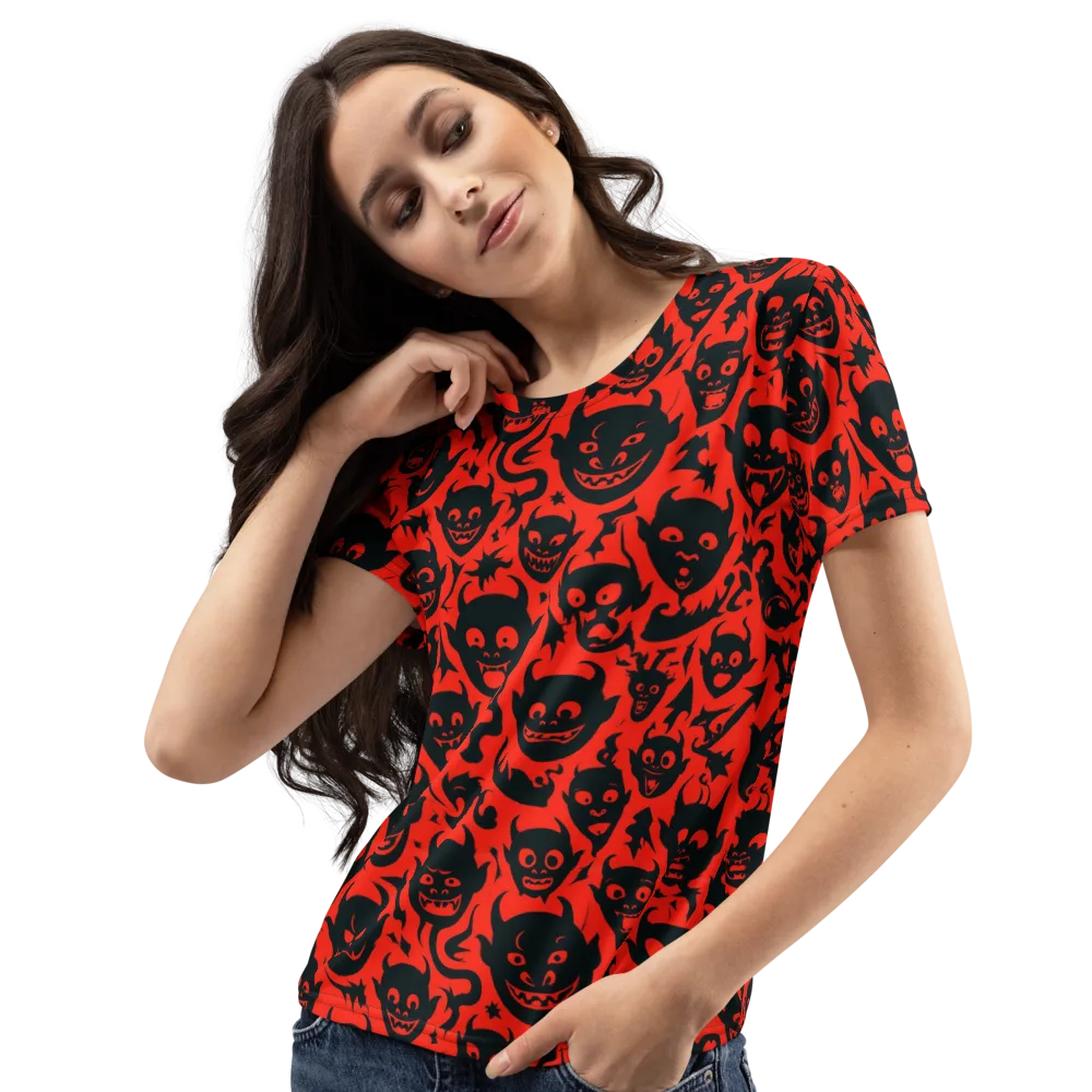 Midnight Mischief on Women's Crew Neck T-Shirt — Left Front