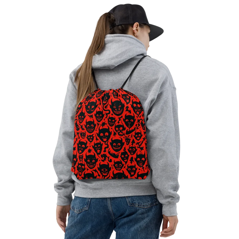 Midnight Mischief on Drawstring Bag — Front