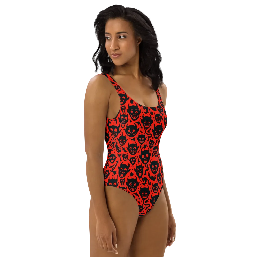 Midnight Mischief on One-Piece Swimsuit — Right
