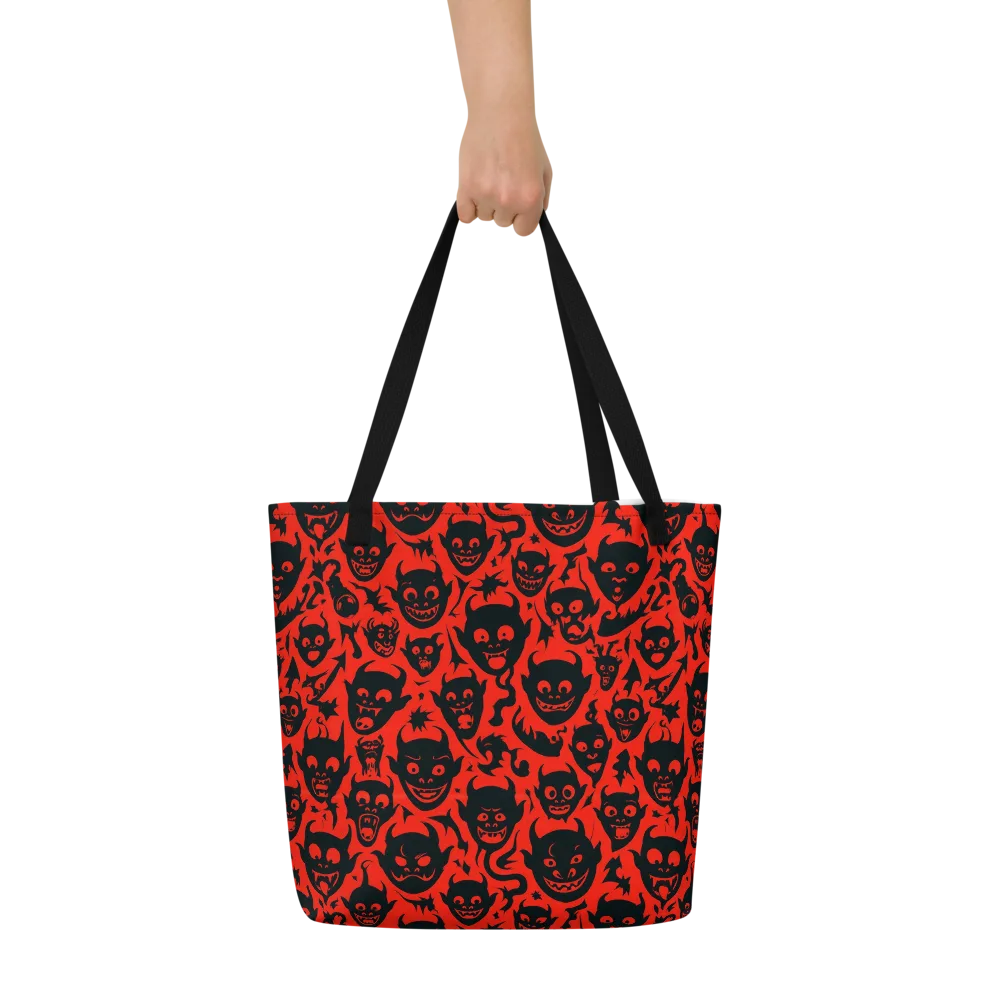 Midnight Mischief on Large Tote Bag W/ Pocket — Front