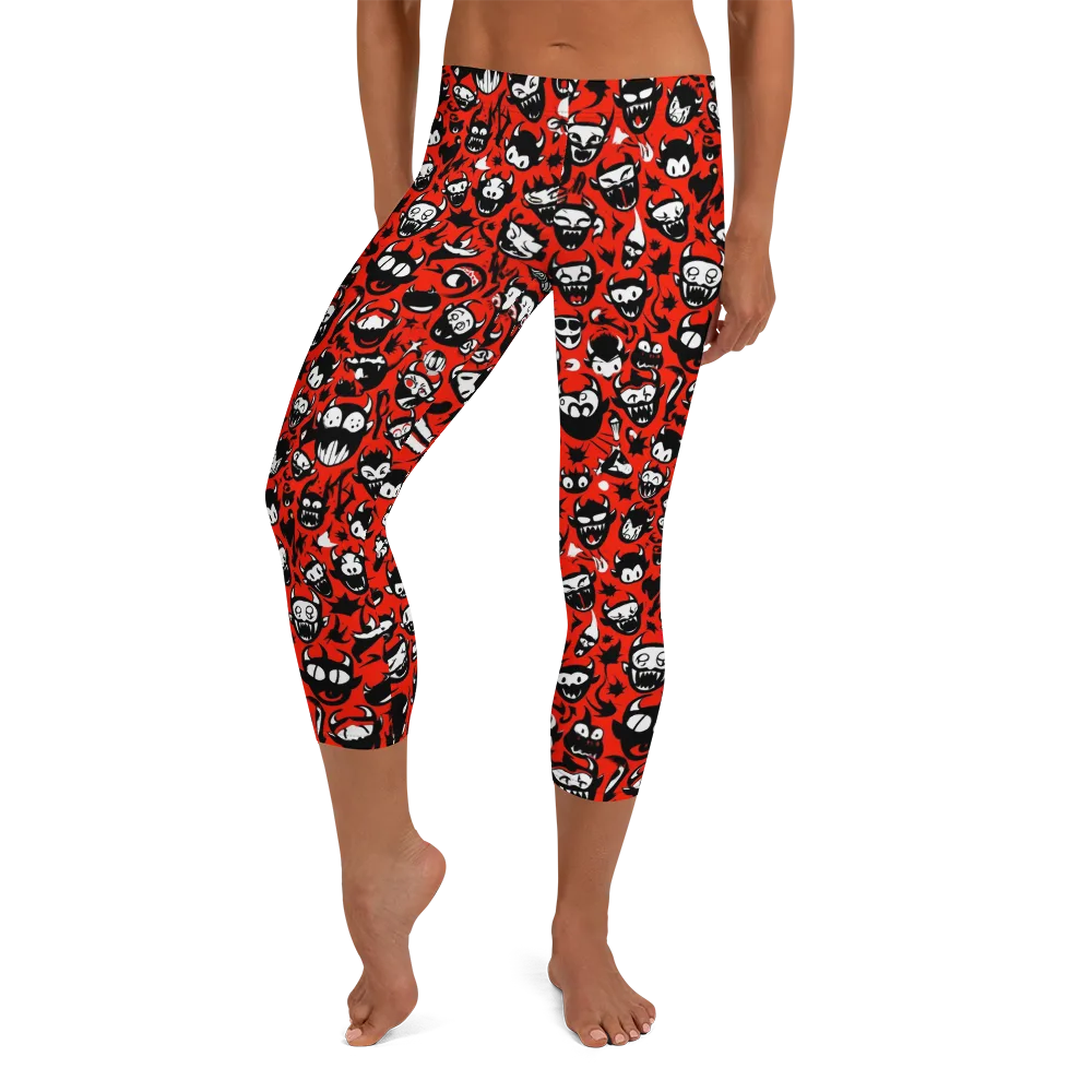 Inferno Imp on Capri Leggings — Front