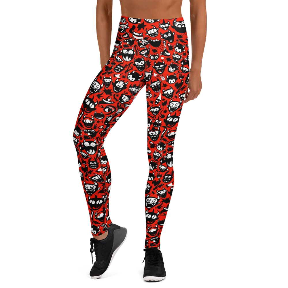 Inferno Imp on Yoga Leggings — Front