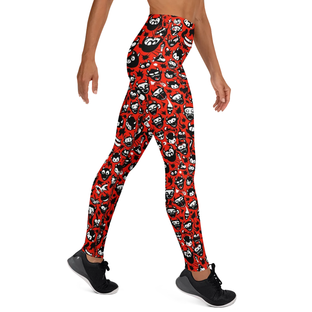 Inferno Imp on Yoga Leggings — Right