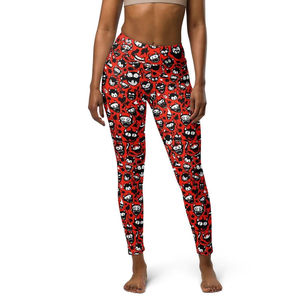 Inferno Imp on Yoga Leggings — Front