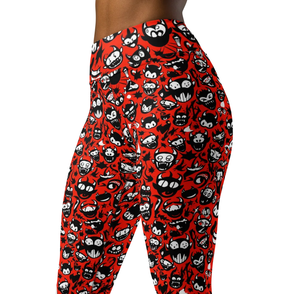 Inferno Imp on Yoga Leggings — Left Front