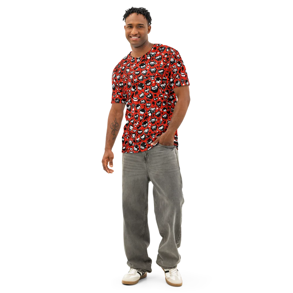 Inferno Imp on Men's Cotton Crew Neck T-Shirt — Front