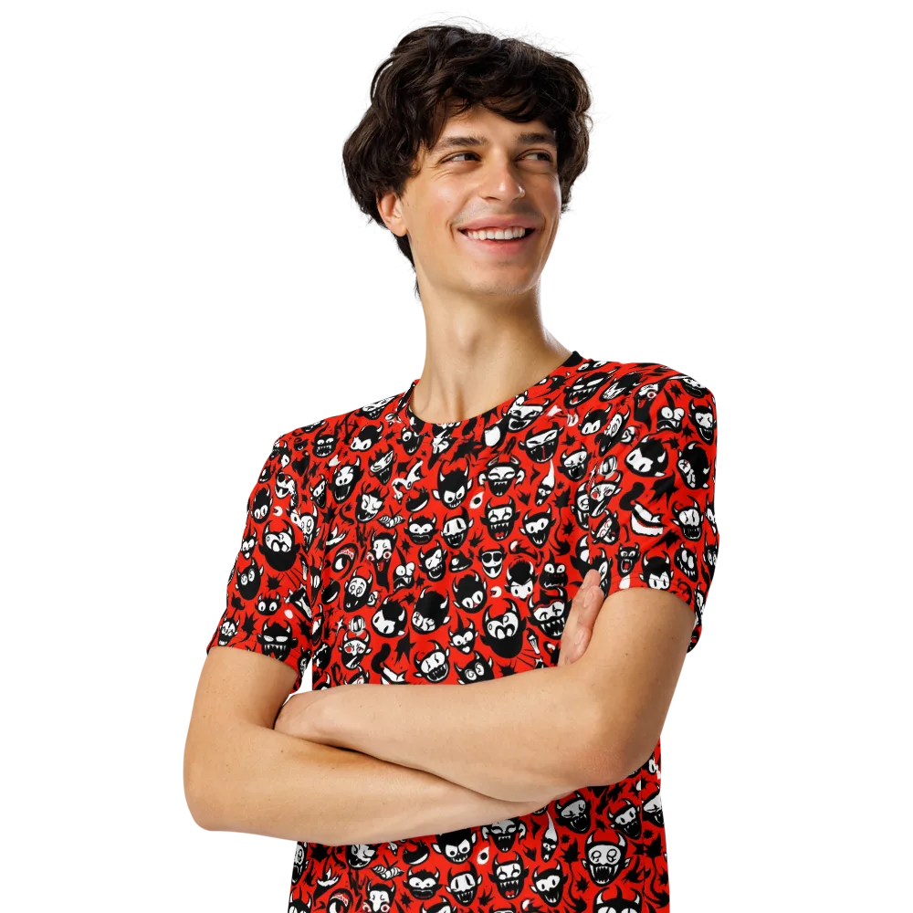 Inferno Imp on Men's Crew Neck T-Shirt — Left Front