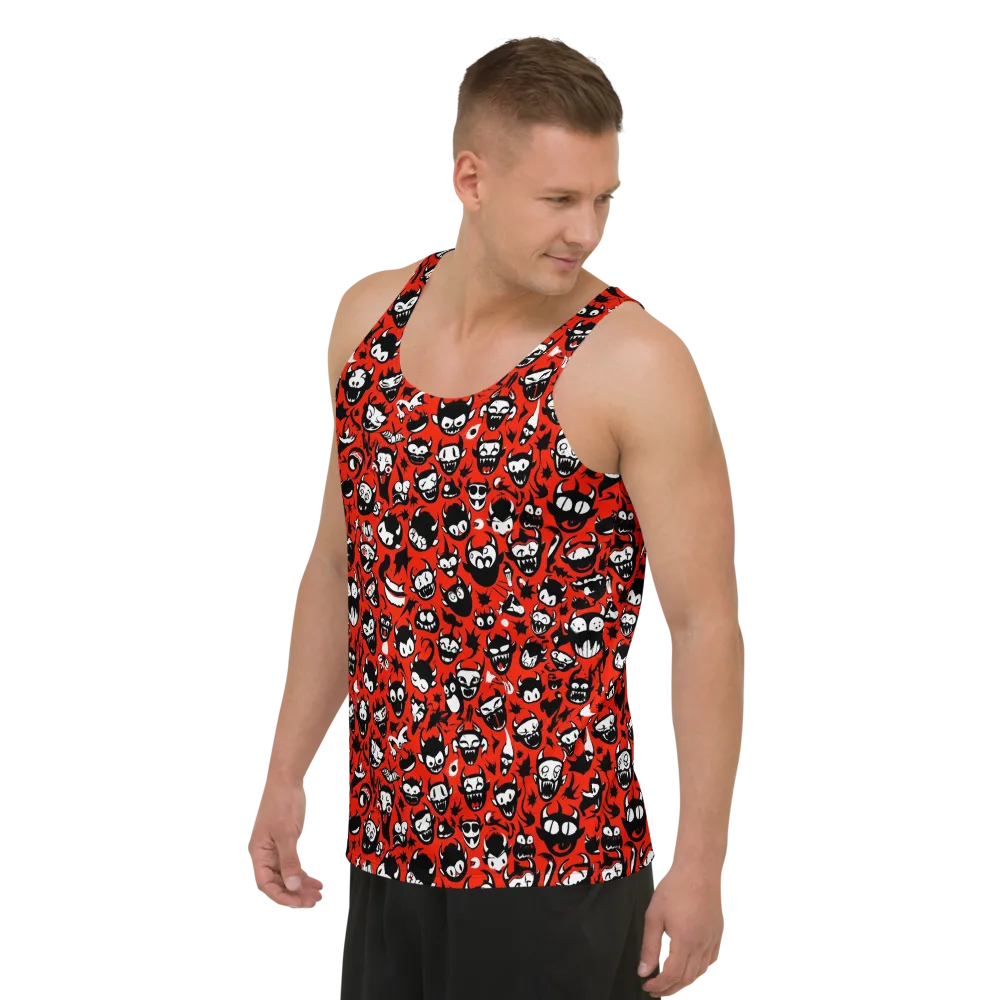 Inferno Imp on Men's Tank Top — Left Front