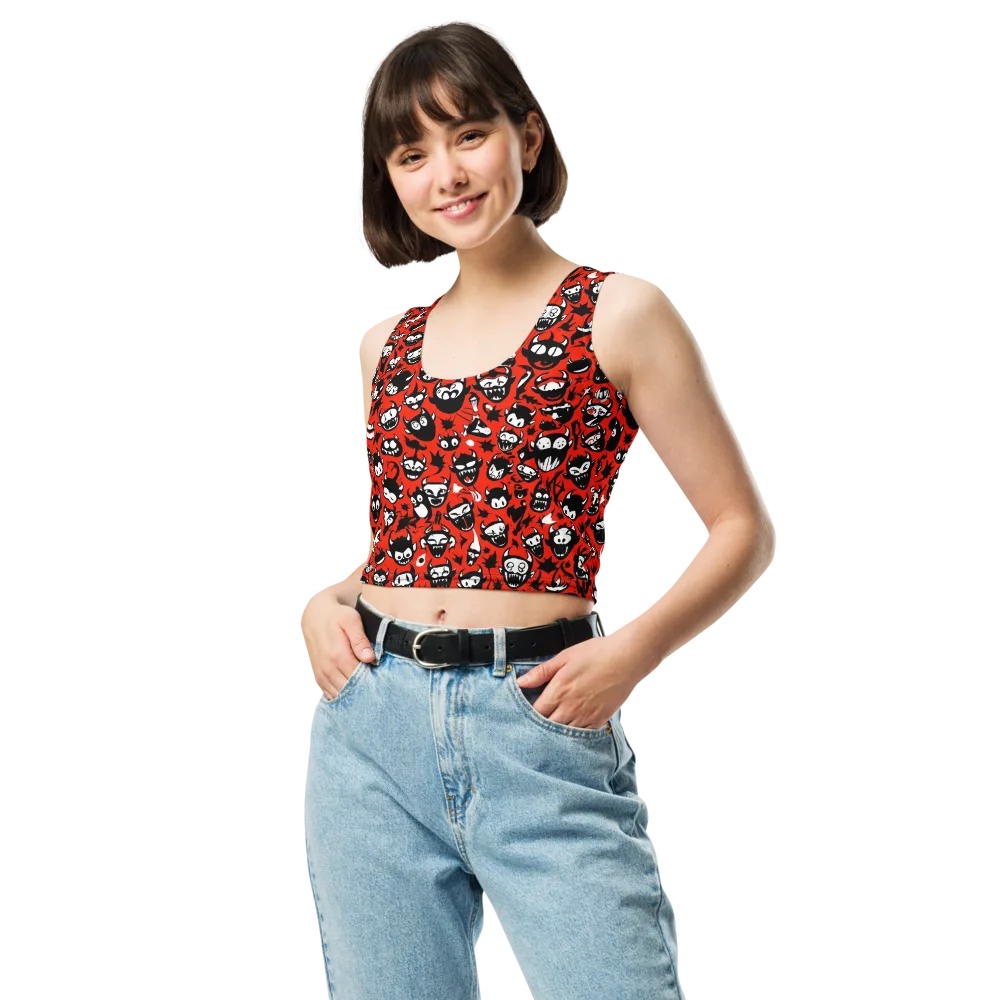 Inferno Imp on Crop Top — Front