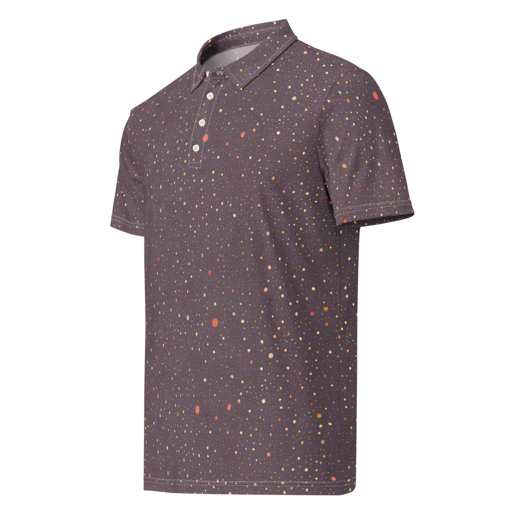 Plum Comet on Men's Slim Fit Polo Shirt — Left Front
