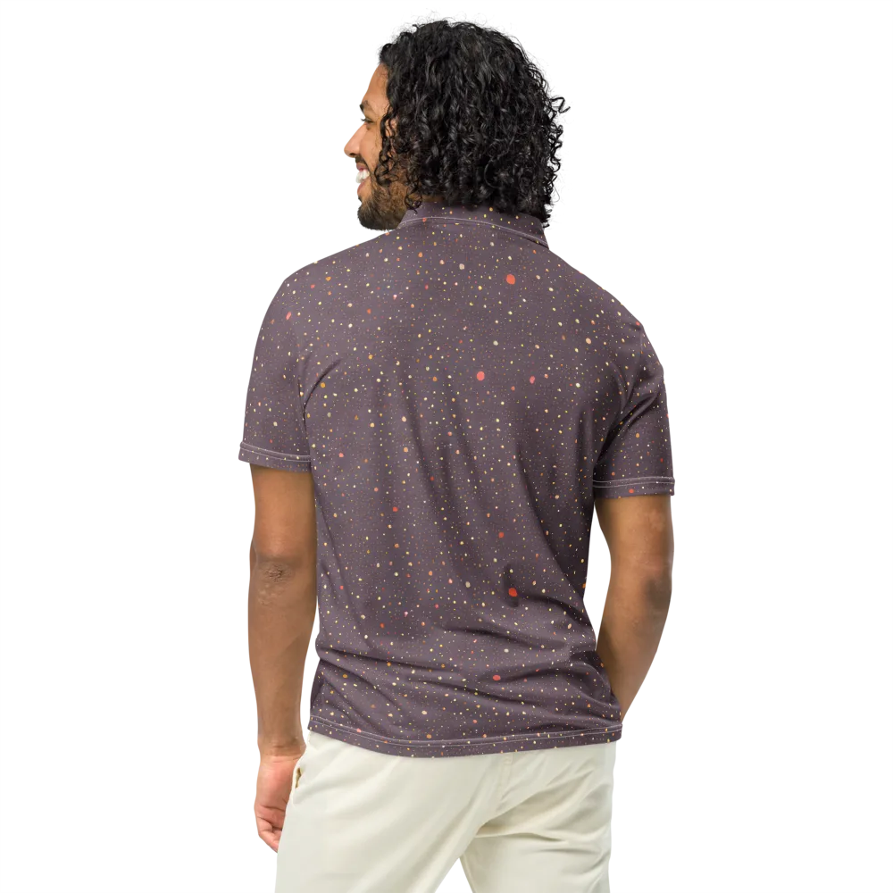 Plum Comet on Men's Slim Fit Polo Shirt — Back