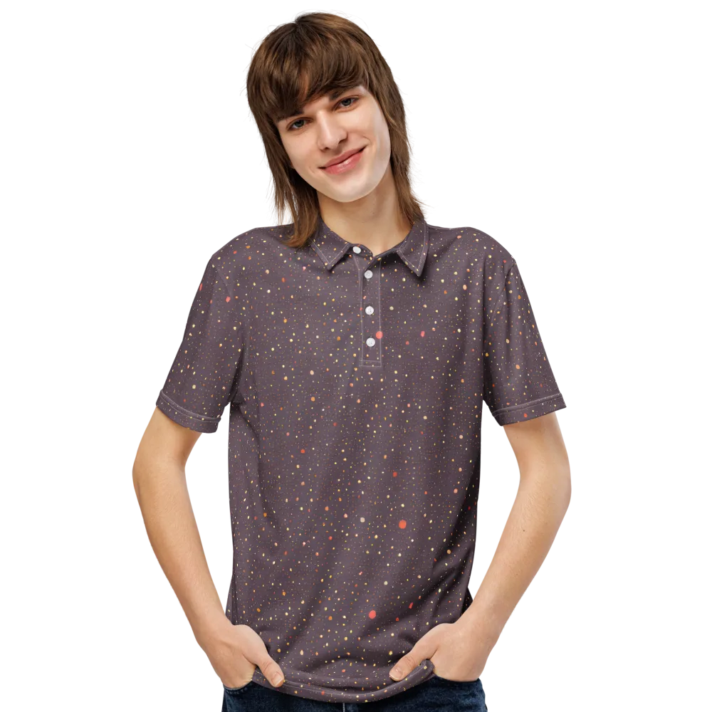 Plum Comet on Men's Slim Fit Polo Shirt — Front