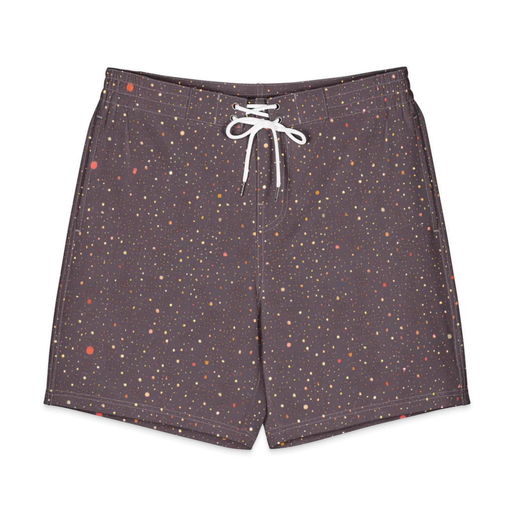 Plum Comet on Men's Board Shorts — Front