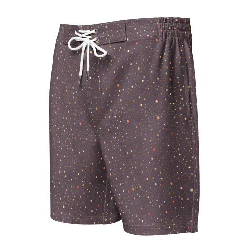 Plum Comet on a Men's Board Shorts
