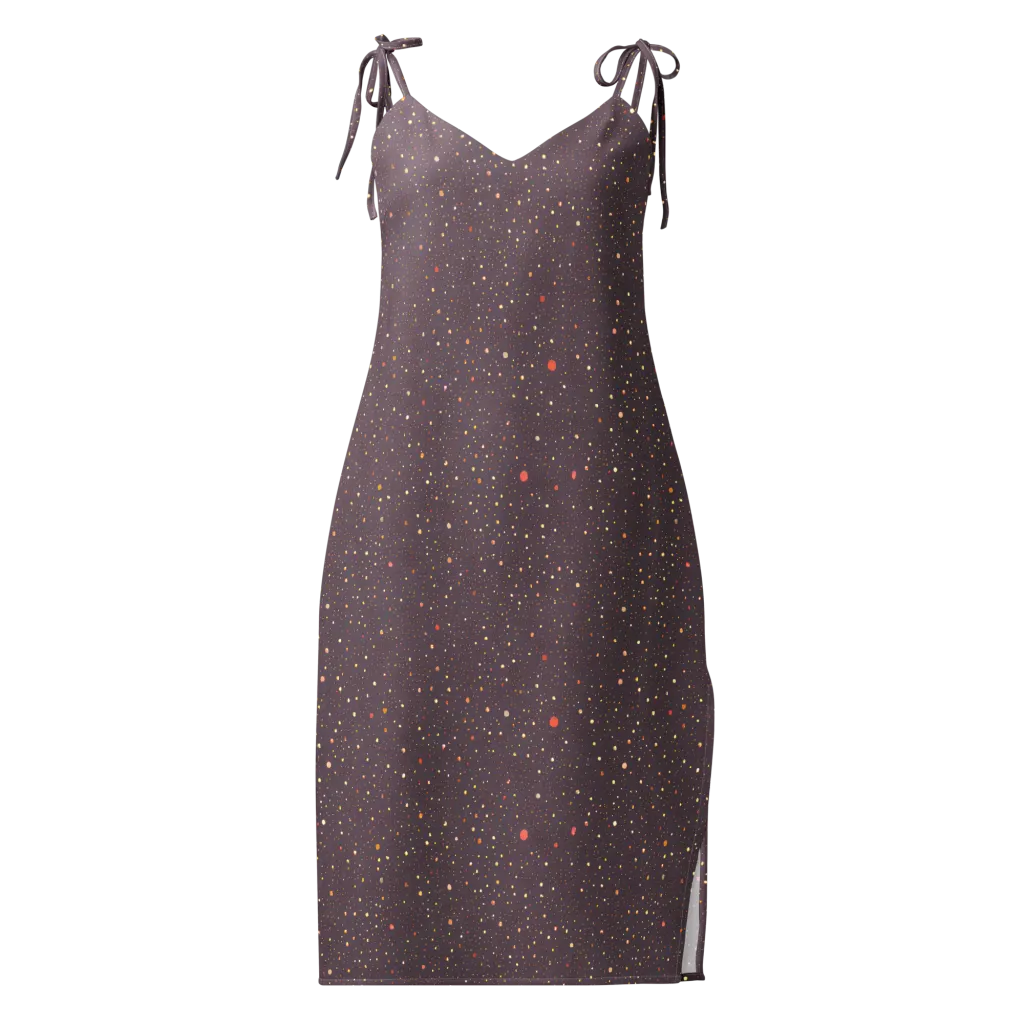 Plum Comet on Slip Dress — Front