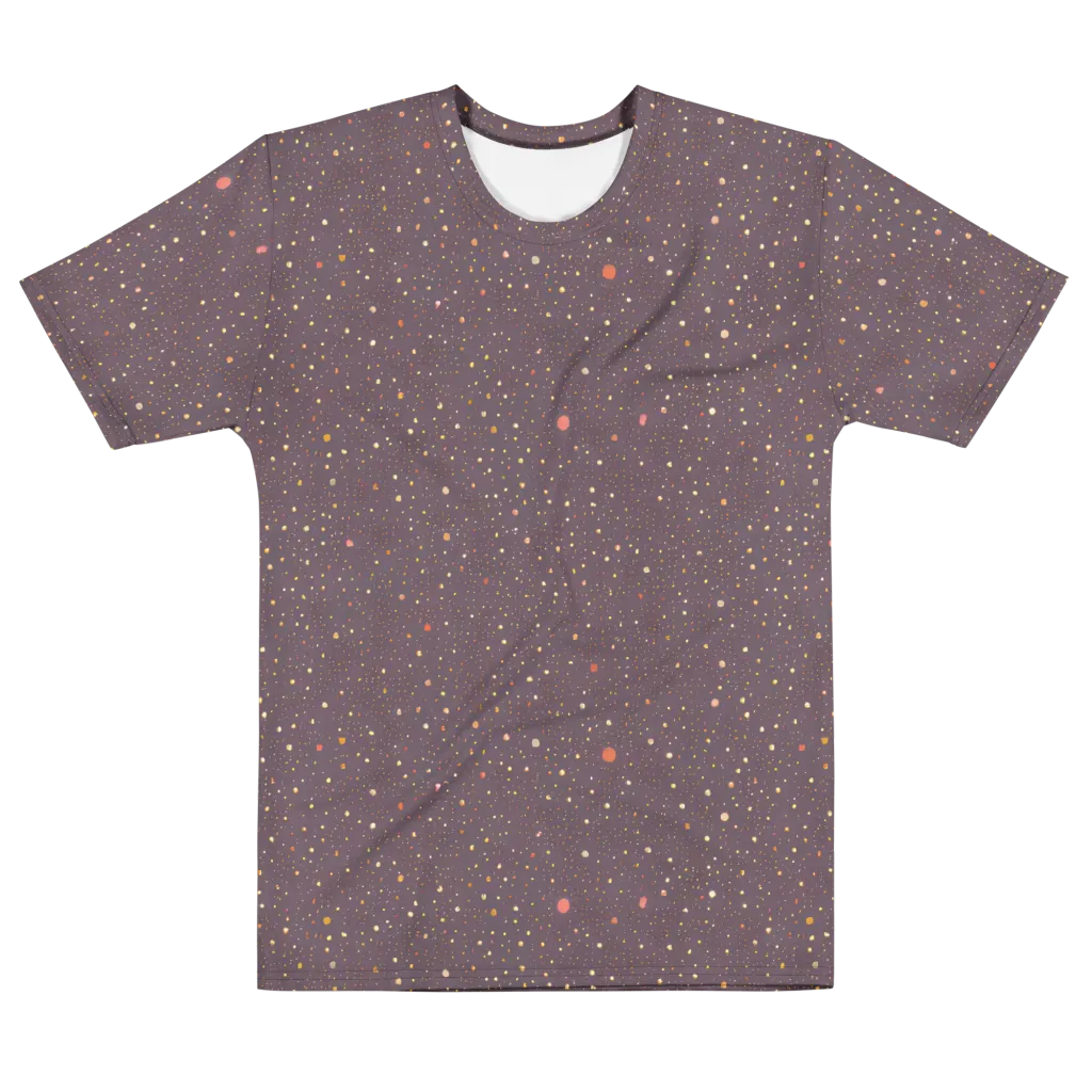 Plum Comet on Men's Cotton Crew Neck T-Shirt — Front