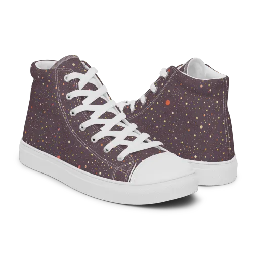 Plum Comet on a Men's High Top Canvas Shoes