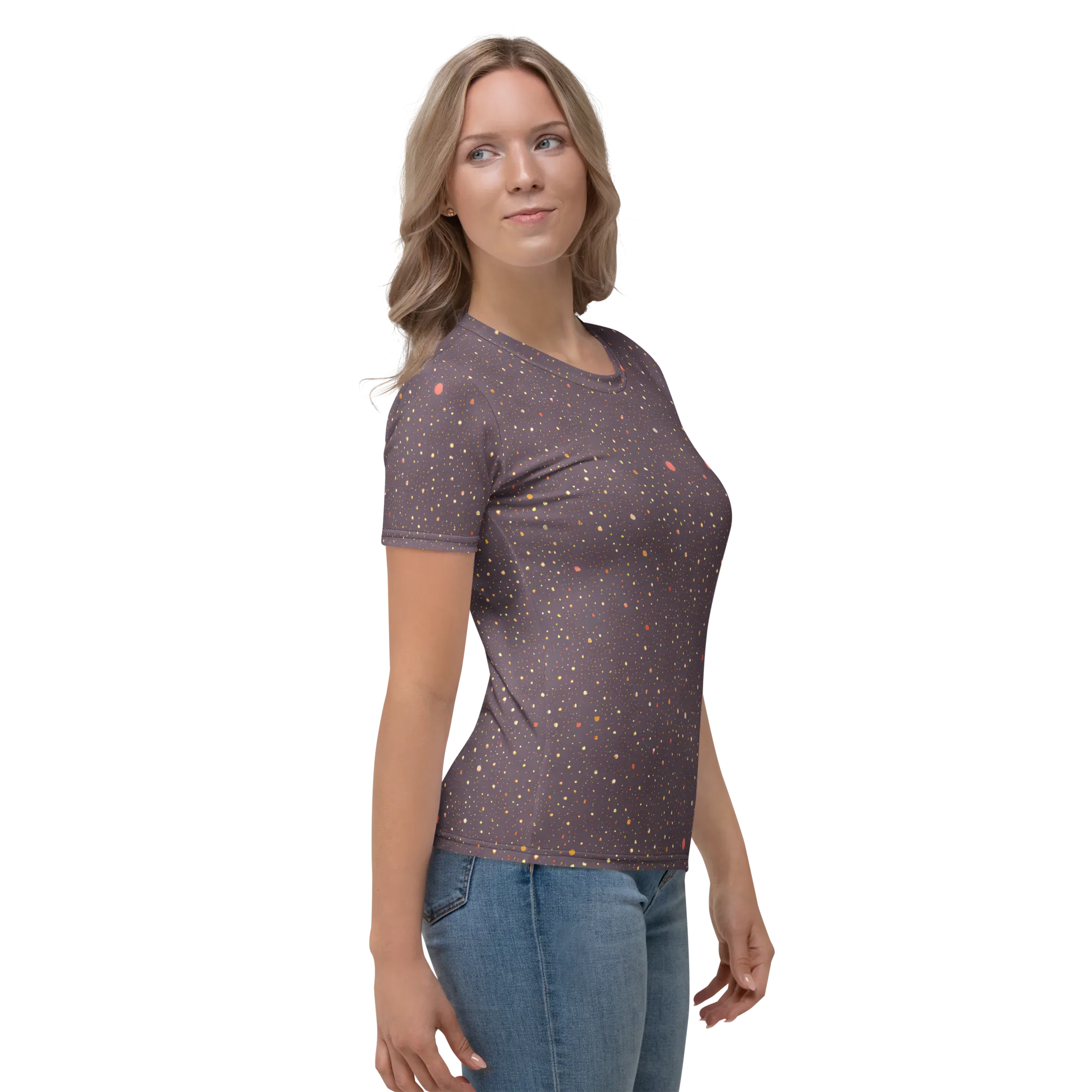 Plum Comet on Women's Crew Neck T-Shirt — Right