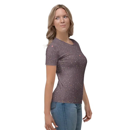 Plum Comet on a Women's Crew Neck T-Shirt