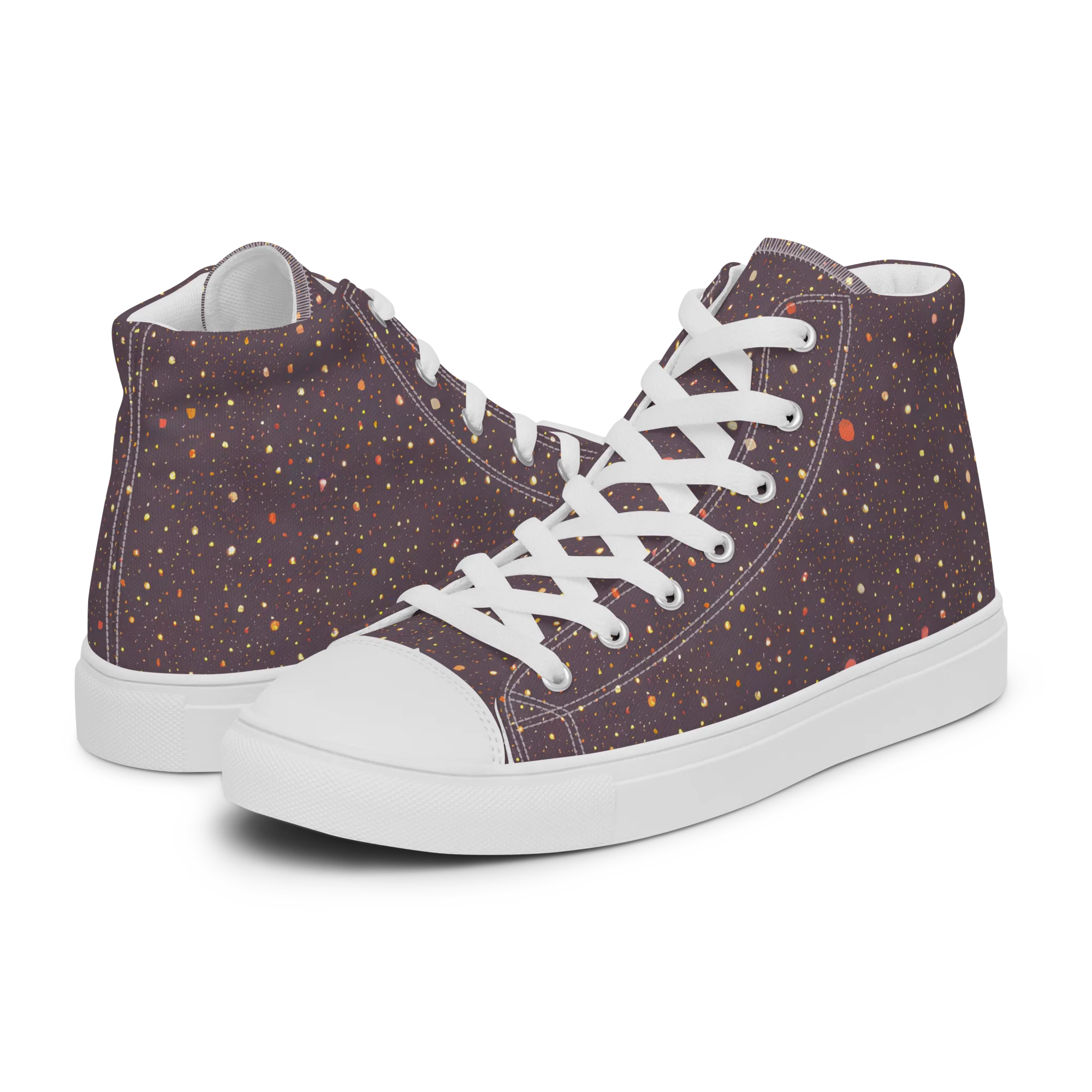 Plum Comet on Women's High Top Canvas Shoes — Left