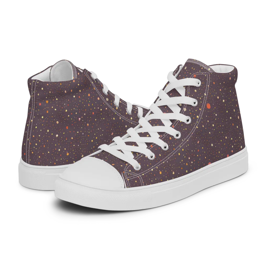Plum Comet on Women's High Top Canvas Shoes — Left