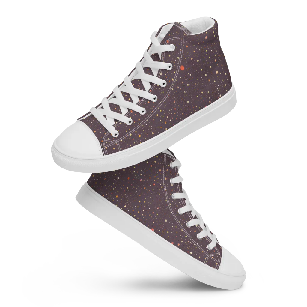 Plum Comet on Women's High Top Canvas Shoes — Front