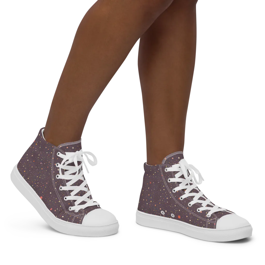 Plum Comet on Women's High Top Canvas Shoes — Right