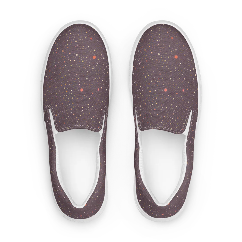 Plum Comet on Men's Slip-On Canvas Shoes — Front