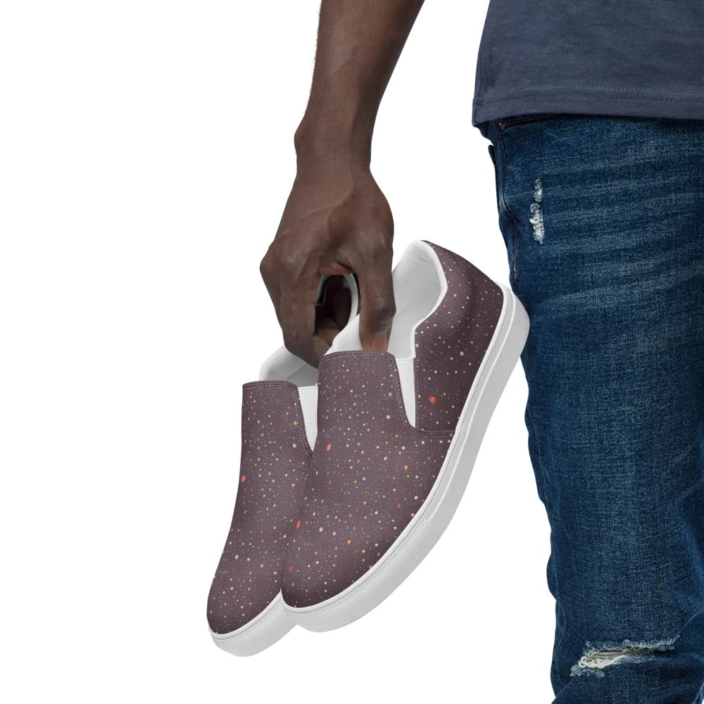 Plum Comet on Men's Slip-On Canvas Shoes — Left Front