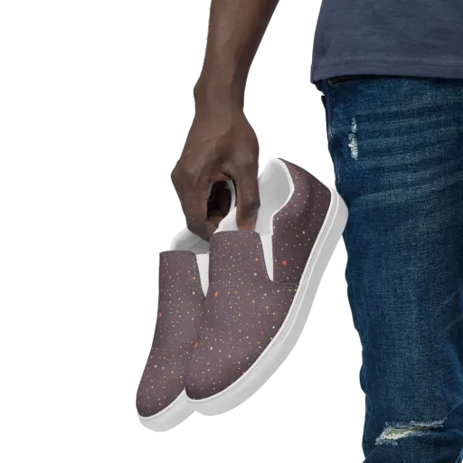 Plum Comet on a Men's Slip-On Canvas Shoes