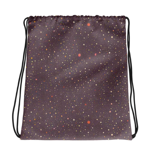 Plum Comet on a Drawstring Bag